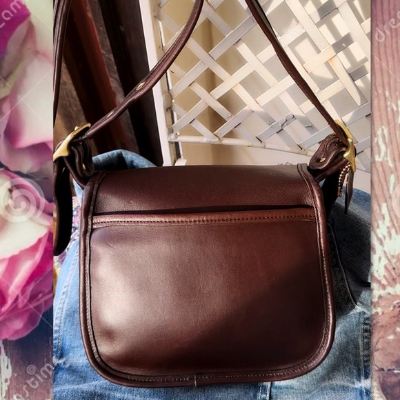 VINTAGE COACH LEGACY MAHOGANY BROWN CROSSBODY TRAIL BAG 9965 - Picture 11 of 16